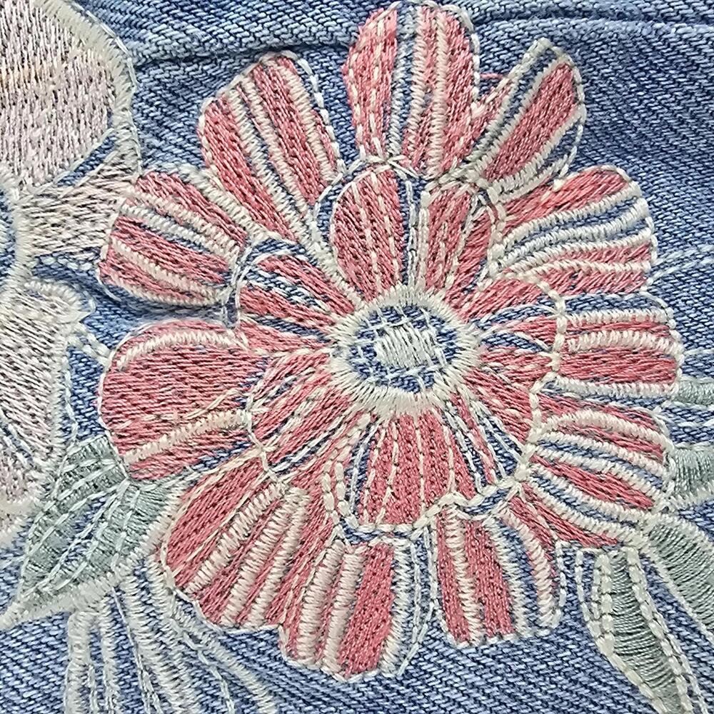 Liverpool Light Blue Denim Mini Skirt with Floral Embroidery size 8/29 - Picture 4 of 7